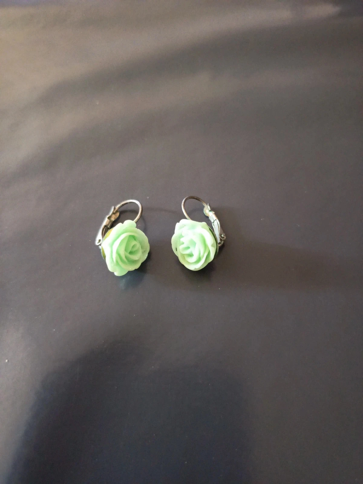 Boucles d'oreilles rose verte